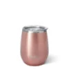 SWIG Shimmer Rose Gold Stemless Wine Cup 14 Oz. Stainless Steel And Insulated -Quality Home Store S101 C14 RS