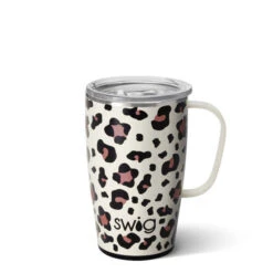 SWIG Luxy Leopard Travel Mug 18 Oz. Stainless Steel And Insulated