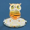 Orange With Black Stripes Hoot Owl Glass Figurine -Quality Home Store S2 337