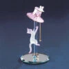 Cat Chasing Mouse Up A Lamp Glass Figurine -Quality Home Store S4210