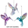 Blue, Purple, Or Clear Iridescent Hummingbird Ornament 1 Blue, Purple, Or Clear Iridescent Hummingbird Ornament -Quality Home Store T2031