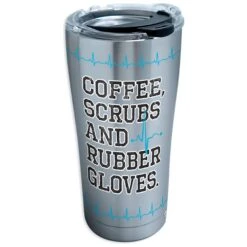 Tervis Coffee Scrubs Rubber Gloves Stainless Steel Tumbler, 20 Oz.