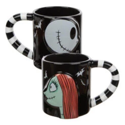 The Nightmare Before Christmas Jack & Sally 20 Oz. Sculpted Ceramic Mugs Set Of 2
