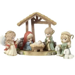 Precious Moments Nativity A Child Is Born Set Of 7 Hallmark Gold Crown Exclusive