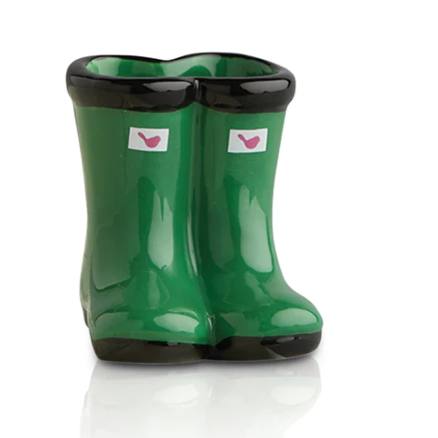 Nora Fleming Jumpin' Puddles Green Boots Mini 3 Nora Fleming Jumpin' Puddles Green Boots Mini