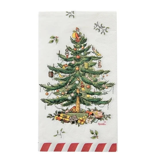 Spode Candy Cane Christmas Tree Guest Towel / Dinner Napkin Pack Of 16 3 Spode Candy Cane Christmas Tree Guest Towel / Dinner Napkin Pack Of 16